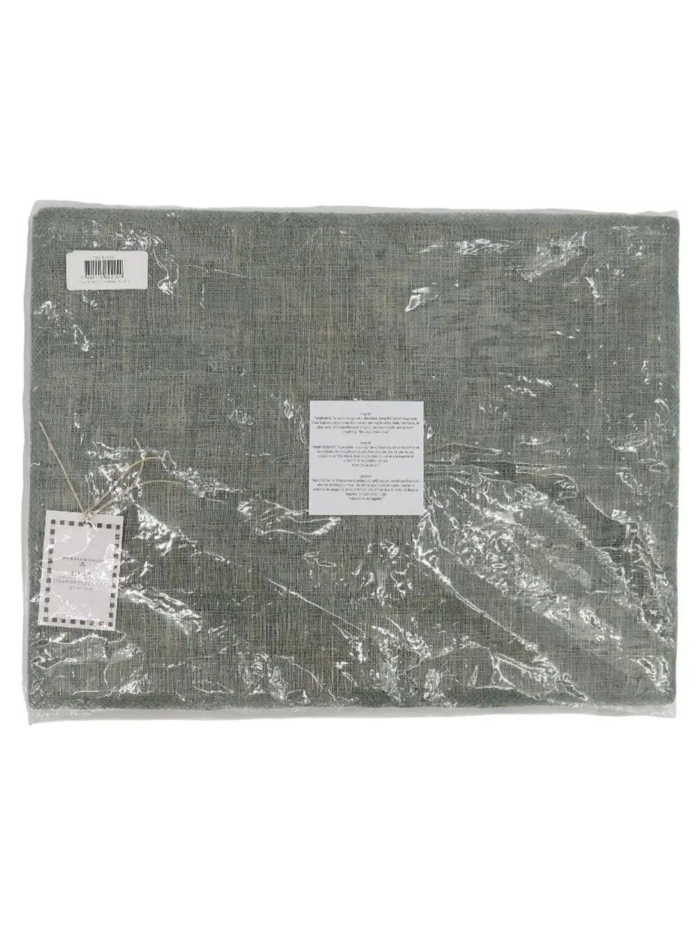 NEW Mackenzie-Childs Set of 4 Grey Sinamay Placemats Woven Abaca Fibers NWT